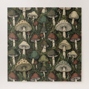 Vintage-Waldpilze Moody Cottagecore Puzzle