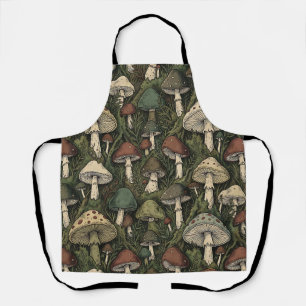 Vintage-Waldpilze Moody Cottagecore Schürze