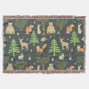 Vintage-Waldtiere, Kinder-Muster. Decke