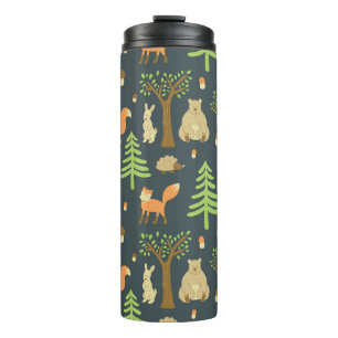 Vintage-Waldtiere, Kinder-Muster. Thermosbecher