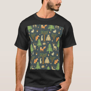 Vintage Waldtiere, Kindermuster. T-Shirt