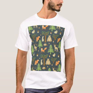 Vintage Waldtiere, Kindermuster. T-Shirt