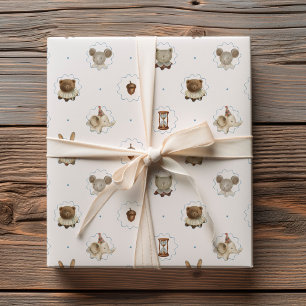 Vintage-Waldtiere-Wasserfarbenmuster Geschenkpapier