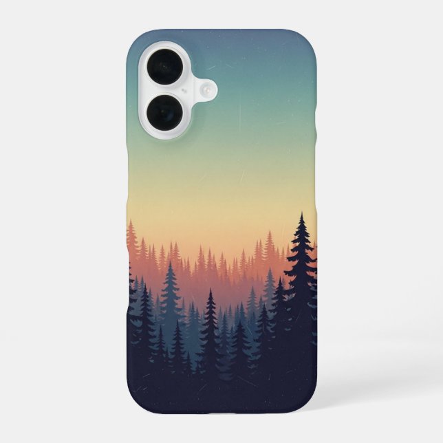 Vintage-Waldverlauf iPhone 16 Hülle (Rückseite)