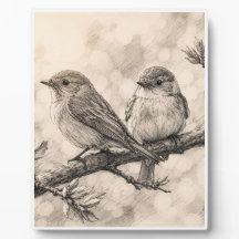 Vintage Waldvögel Skizze Wandkunst | 
