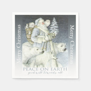 Vintage Waldwinter-Tiere Sankt Snowy Serviette