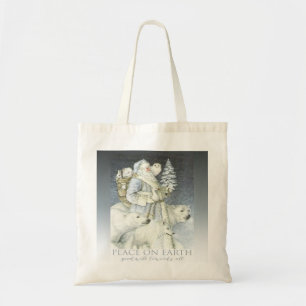 Vintage Waldwinter-Tiere Sankt Snowy Tragetasche