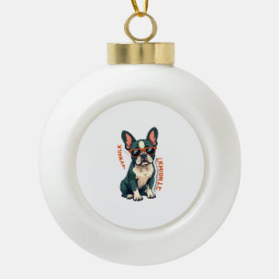 Vintage Walk Ich werde darüber nachdenken Französi Keramik Kugel-Ornament