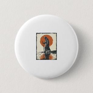Vintage Walking Figure Sonnenuntergangs-Reflexions Button