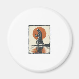 Vintage Walking Figure Sonnenuntergangs-Reflexions Magnet