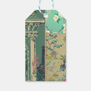 Vintage Wallpaper-Collage-Geschenketiketten Geschenkanhänger