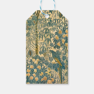 Vintage Walter Crane Ara und Zitrusfrucht Kunst Geschenkanhänger