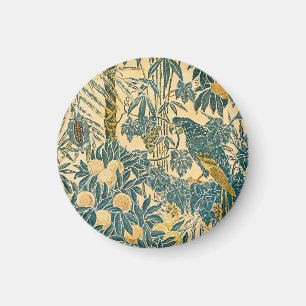 Vintage-Walter-Crane-Artwork mit Ara und Zitrusfru Magnet