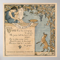 Vintage Walter Crane: Der Fuchs und die Trauben