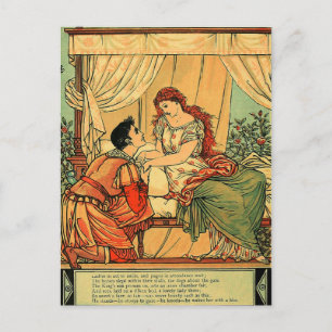 Vintage Walter Crane Dornröschen Märchen Postkarte