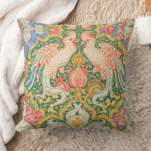 Vintage-Walter-Crane-Kakadu-und-Pfau-Kunst Kissen