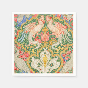 Vintage Walter Crane Kakadu und Pfau Kunst Serviette