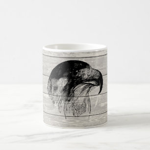 Vintage-Wanderfalkenkopf-Illustration Kaffeetasse