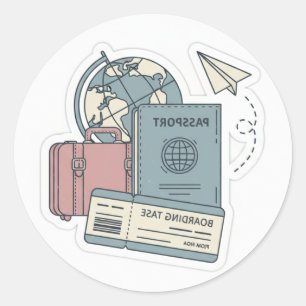 Vintage Wanderlust-Abenteuer-Sticker ملصق مغامرة ا Runder Aufkleber
