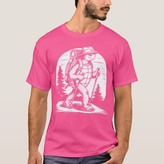Vintage Wanderschildkröte - Funny Forest Wanderung T-Shirt (Vorderseite)