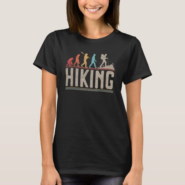 Vintage Wanderung Evolution Wiker Wandern T-Shirt (Vorderseite)