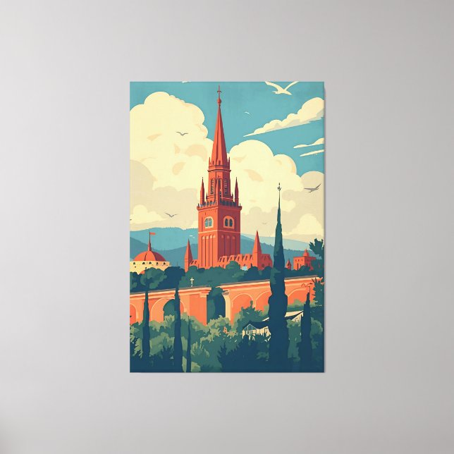 Vintage-Wandkunst Leinwanddruck (Vorderseite)