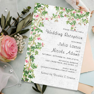 Vintage Wandstil Rosy Journal Hochzeitsempfang Einladung