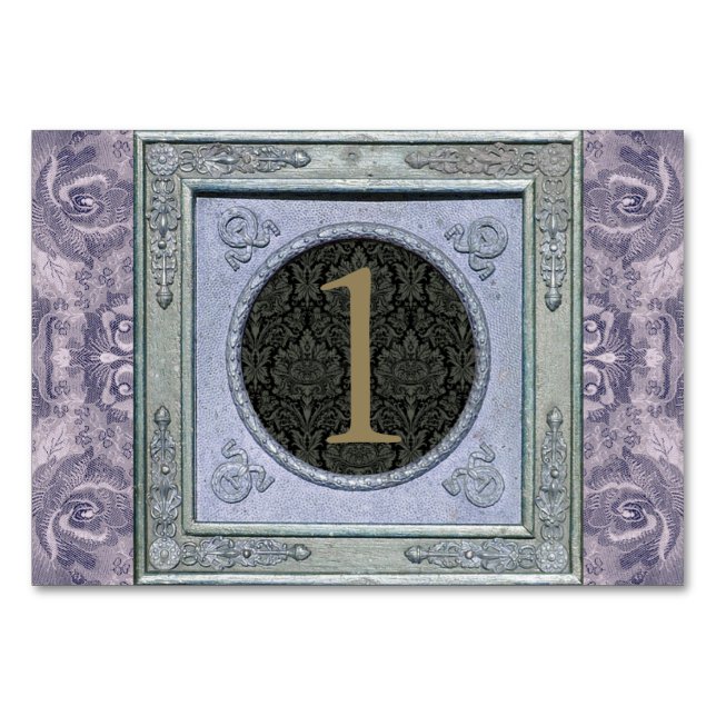 Vintage Wandteppichkarte für den Wandteppichboden Tischnummer (Vorderseite)