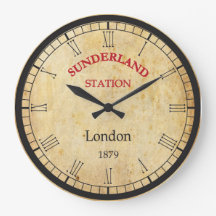 Vintage Wanduhr Sunderland Station 1879