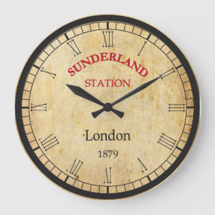 Vintage-Wanduhr Sunderland Station 1879 Große Wanduhr