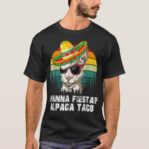 Vintage Wanna Fiesta Alpaca Taco Llama Meican Cinc T-Shirt