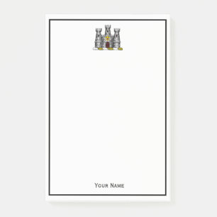 Vintage-Wappen-Burg-Emblem-Wappen-Wappenschild Post-it Klebezettel