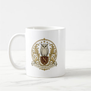 Vintage-Wappen-Eulen-Emblem Kaffeetasse
