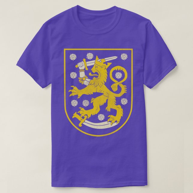 Vintage Wappen Finnlands T-Shirt (Design vorne)