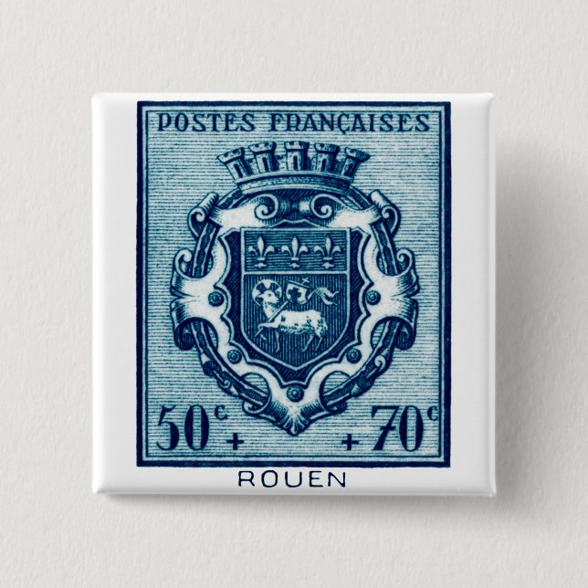Vintage Wappen Rennes, Frankreich Button (Vorderseite)
