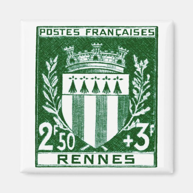Vintage Wappen Rennes, Frankreich Magnet (Vorne)