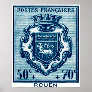 Vintage Wappen - Rouen, Frankreich Poster
