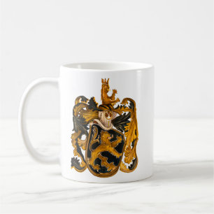 Vintage Wappen- und Goldleoplatte Kaffeetasse