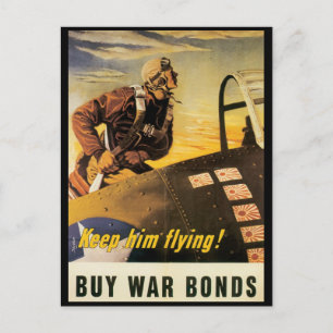 Vintage War Postcards, Keep him flying! Postkarte