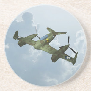 Vintage-Warbird-Flug Militärflugkunst Getränkeuntersetzer