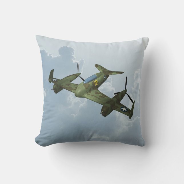 Vintage-Warbird-Flug Militärflugkunst Kissen (Vorderseite)