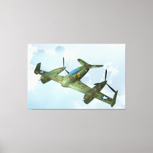 Vintage-Warbird-Flug Militärflugkunst Leinwanddruck