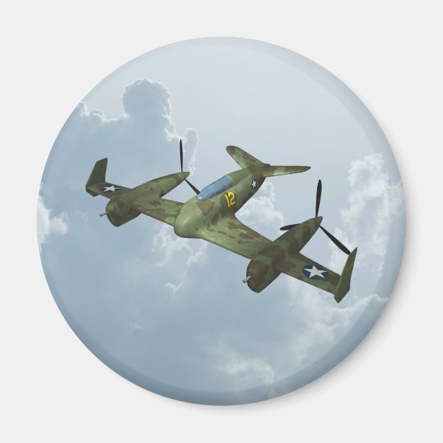 Vintage-Warbird-Flug Militärflugkunst Magnet (Vorne)