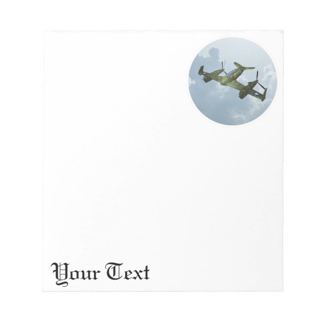 Vintage-Warbird-Flug Militärflugkunst Notizblock (Vorderseite)