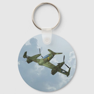 Vintage-Warbird-Flug Militärflugkunst Schlüsselanhänger