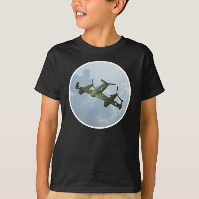 Vintage-Warbird-Flug Militärflugkunst T-Shirt (Vorderseite)