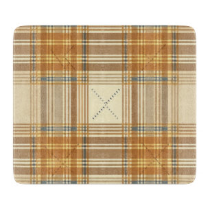 Vintage-Warm-Plaid Retro-Tan-Tartan Küchendekor Schneidebrett