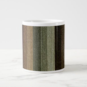 Vintage Warmes Herbst Streifenmuster, Erdtöne Jumbo-Tasse