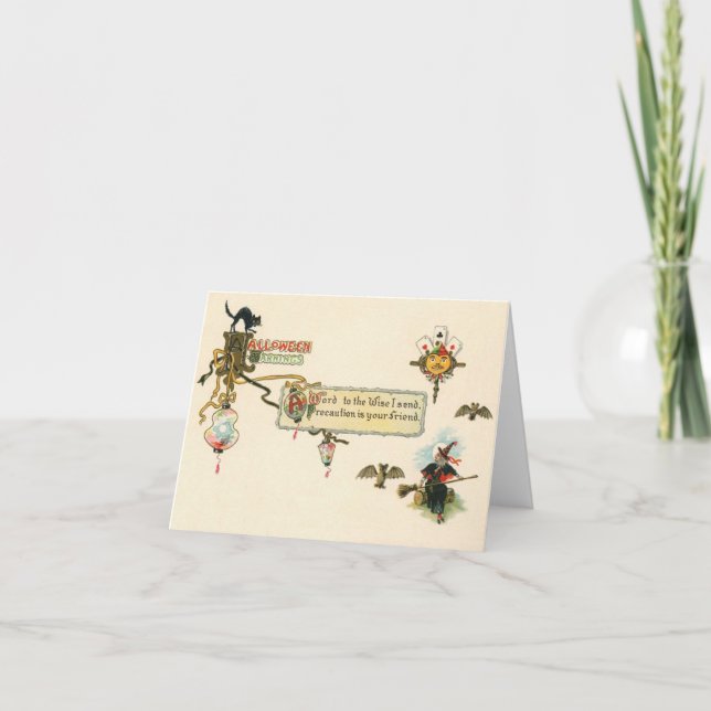 Vintage Warnungen Grußkarte Karte (Vorderseite)