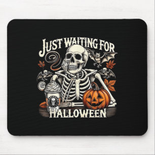 Vintage wartet nur auf Halloween Lustiges Skelett Mousepad